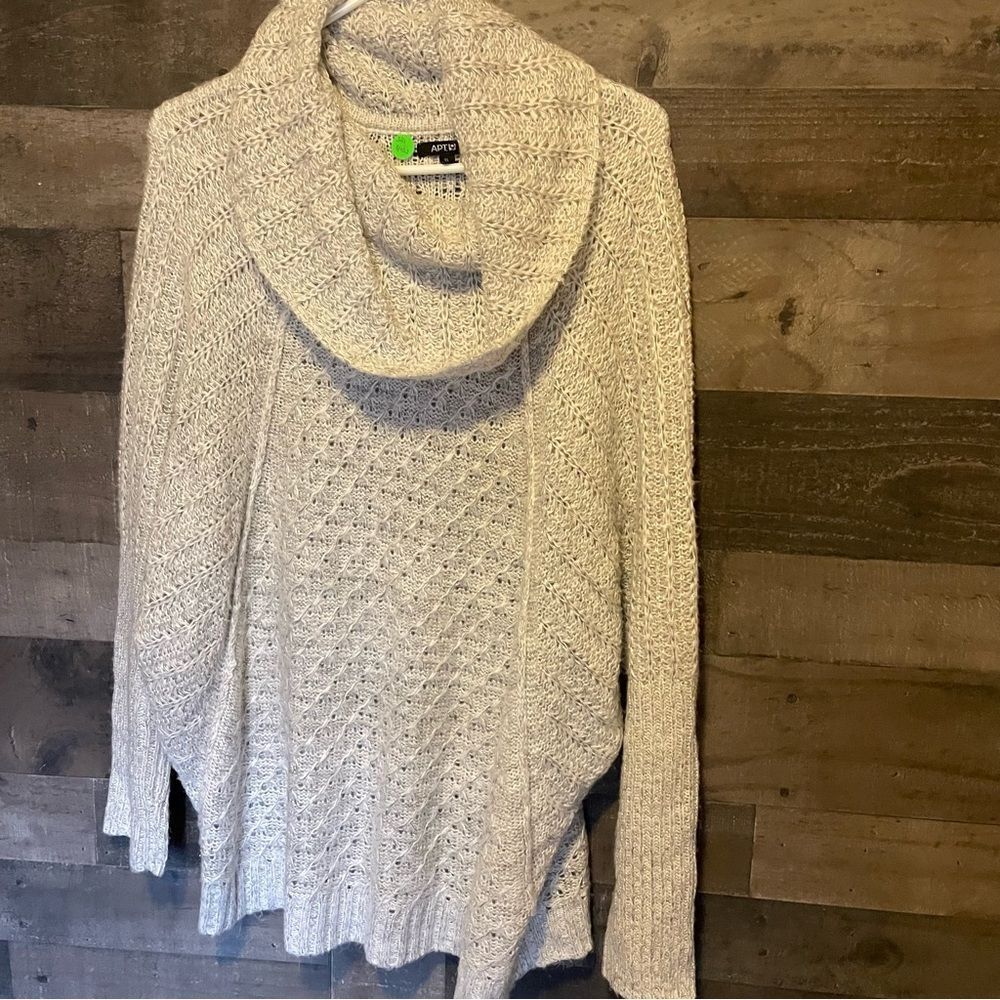 APT 9 cowl neck gray sweater, Sz XL